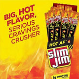 Slim Jim Giant Smoked Meat Sticks, Hot AF Flavor, 6g Protein Per Stick, 24 Count