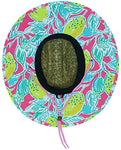 Lemon Fabric Pattern Print Straw Sunhat Men & Women, Lifeguard Hat, Beach, Swim, Cruise, Paddle Board, Boat, Fishing, Fits All, Malabar Hat