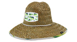 Dolphin fish Fabric Pattern Print Straw Sunhat Men & Women, Lifeguard Hat, Beach, Swim, Cruise, Paddle Board, Boat, Fishing, Fits All, Malabar Hat