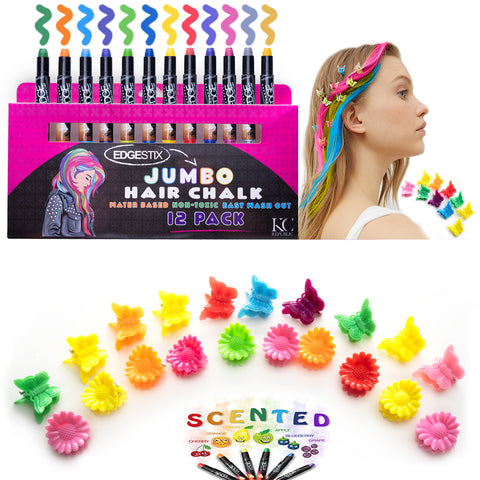 Kids Hair Chalk - JUMBO HAIR CHALK PENS - RAINBOW - Washable Hair Colo –  Malabar Hat Company