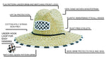 Checkerboard Sun Hat Straw Hat For Beach, Boating, Fishing, Walking, or Hanging By The Pool