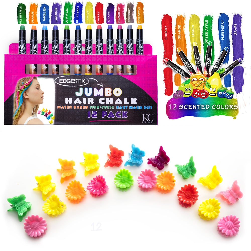 Kids Hair Chalk - JUMBO HAIR CHALK PENS - RAINBOW - Washable Hair Colo –  Malabar Hat Company