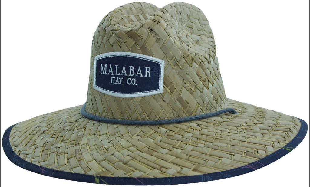 Sailfish Fabric Pattern Print Straw Sunhat Men & Women, Lifeguard Hat, –  Malabar Hat Company