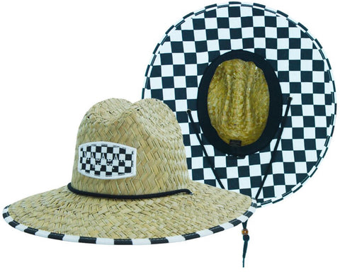 Checkerboard Men's Sun Hat Straw Hat For Beach, Boating, Fishing, Walking, or Hanging By The Pool