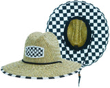 Checkerboard Sun Hat Straw Hat For Beach, Boating, Fishing, Walking, or Hanging By The Pool