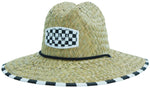 Checkerboard Sun Hat Straw Hat For Beach, Boating, Fishing, Walking, or Hanging By The Pool