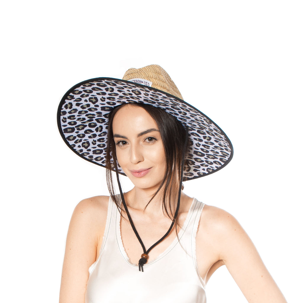 Leopard Print Sun Hat Straw Hat For Beach, Boating, Fishing, Walking, –  Malabar Hat Company