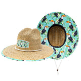 Toucan Sun Hat Straw Hat For Beach, Boating, Fishing, Walking, or Hanging By The Pool