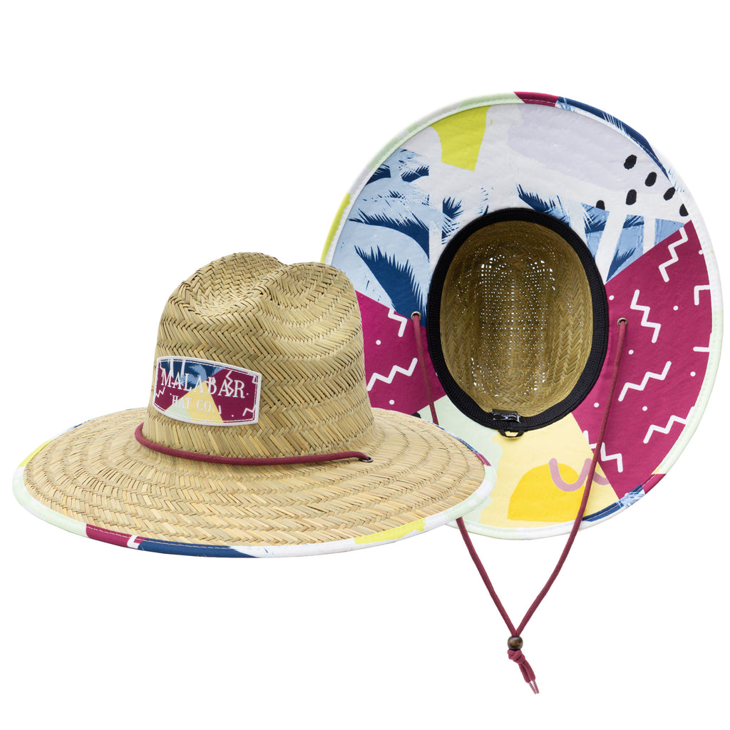 Mermaids Fabric Pattern Print Straw Sunhat Men & Women, Lifeguard Hat, –  Malabar Hat Company