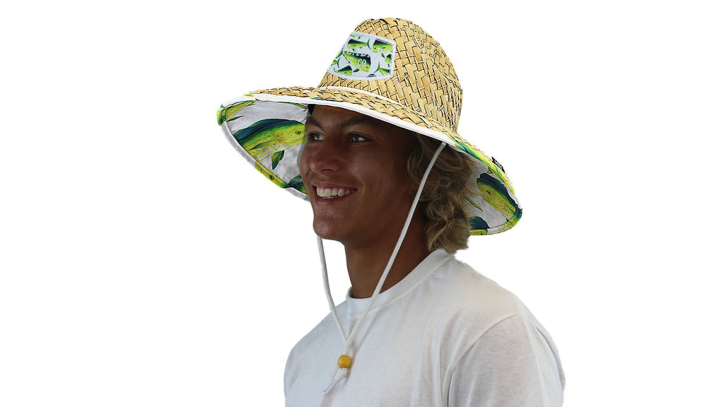 Dolphin fish Fabric Pattern Print Straw Sunhat Men & Women, Lifeguard –  Malabar Hat Company